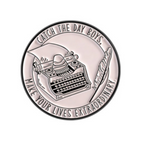Catch The Day Writer Round Pin Badge