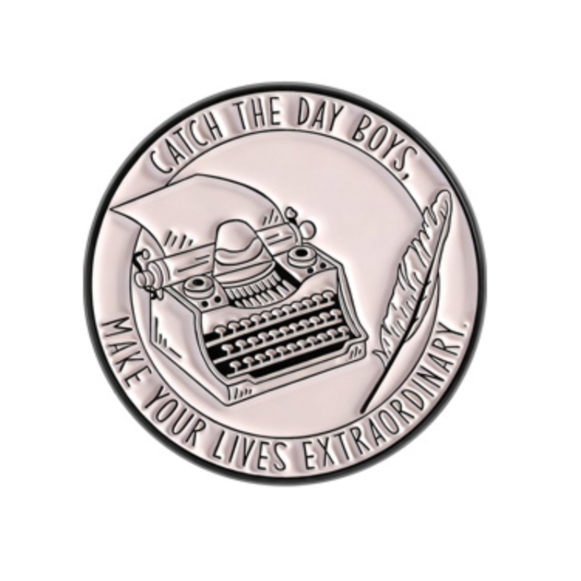 Catch The Day Writer Round Pin Badge