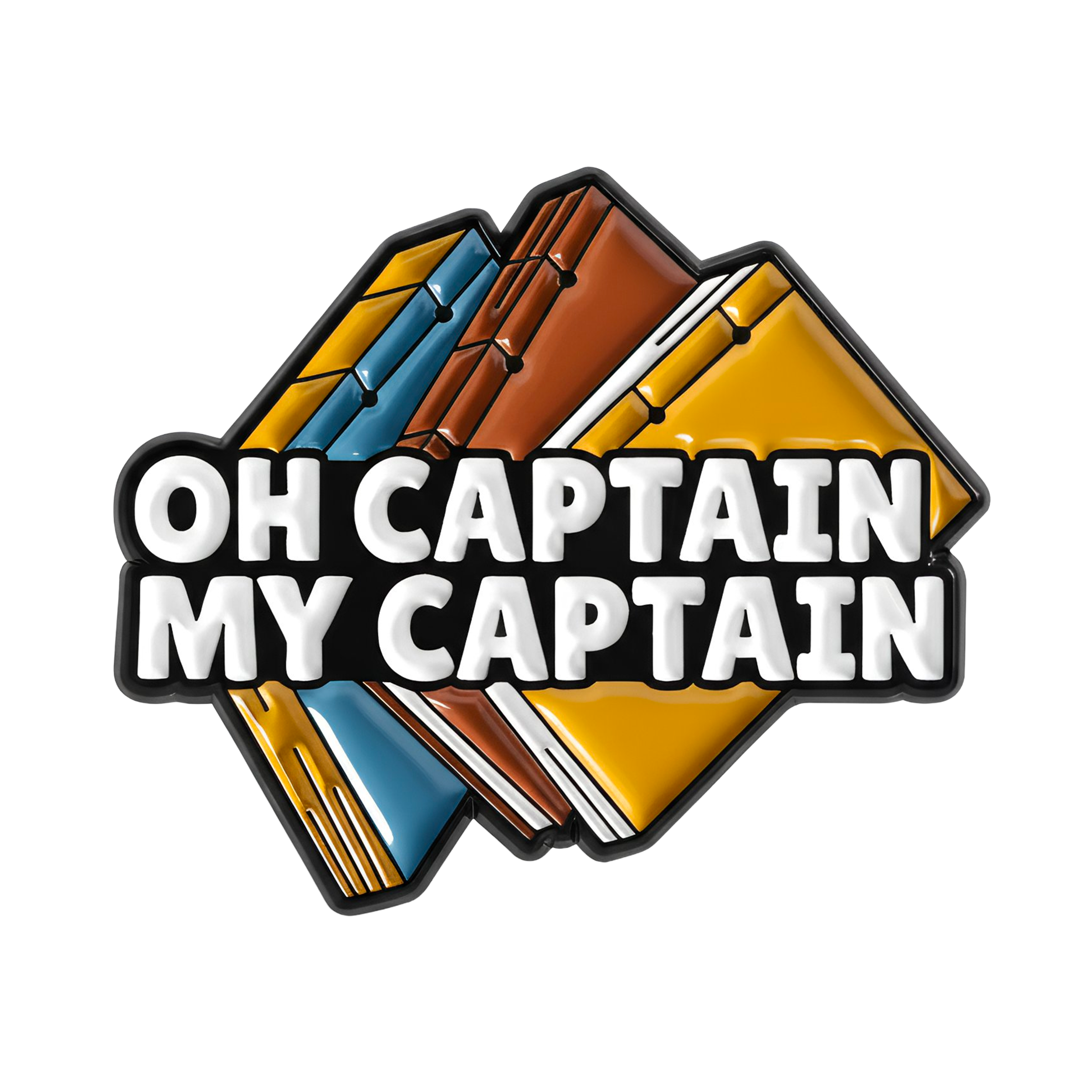 Oh Capitán Mi Capitán Libros Escritura Pin Insignia