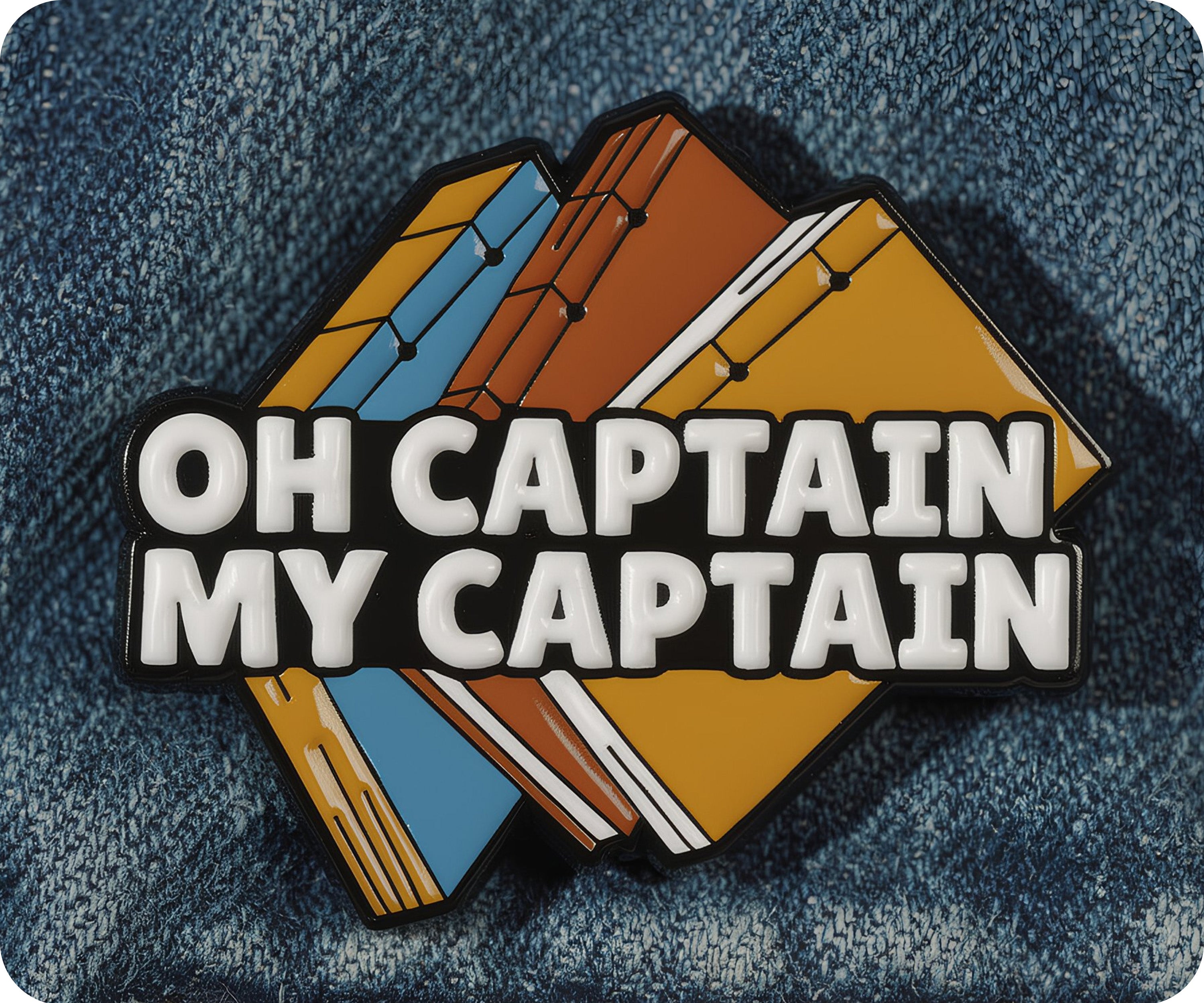 Oh Capitán Mi Capitán Libros Escritura Pin Insignia