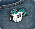 Octopus Noodles Box Pin Badge