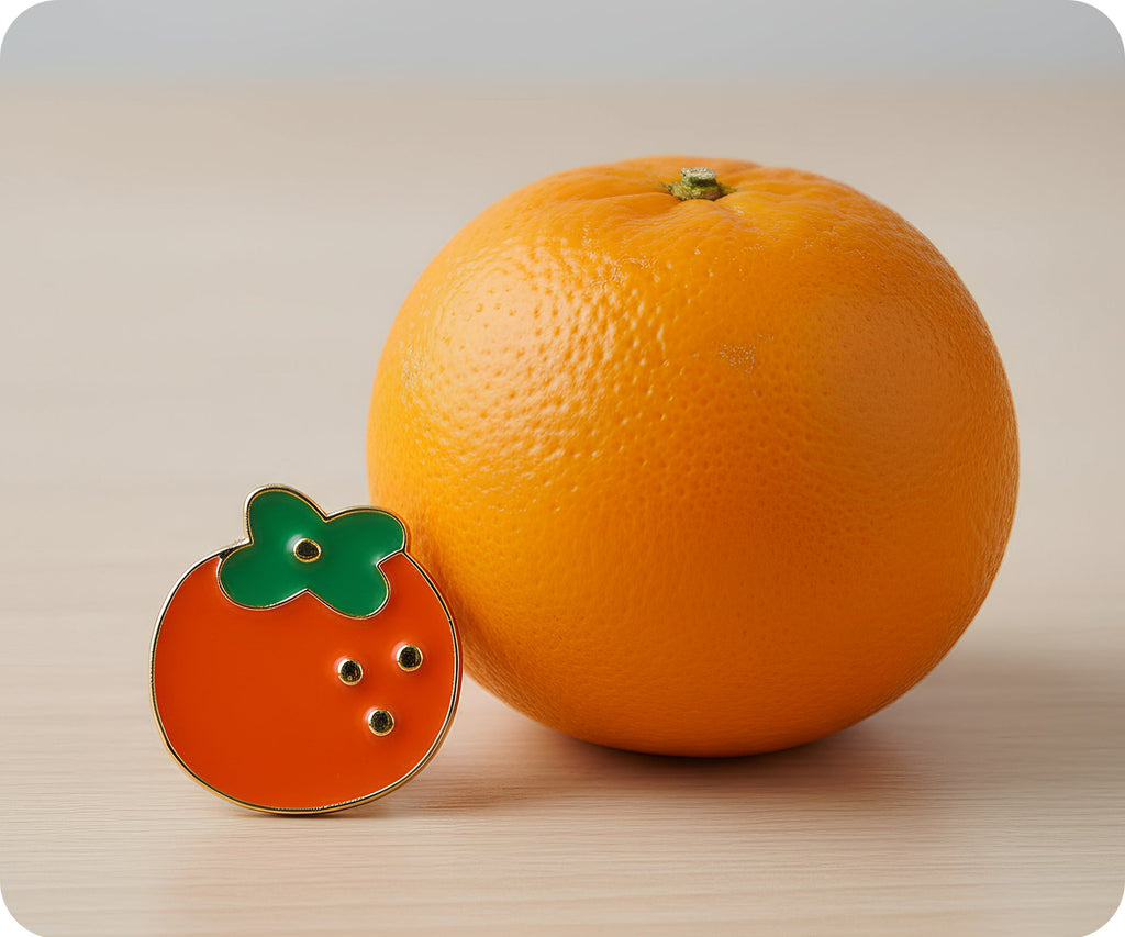 Orange Fruit Pin Badge