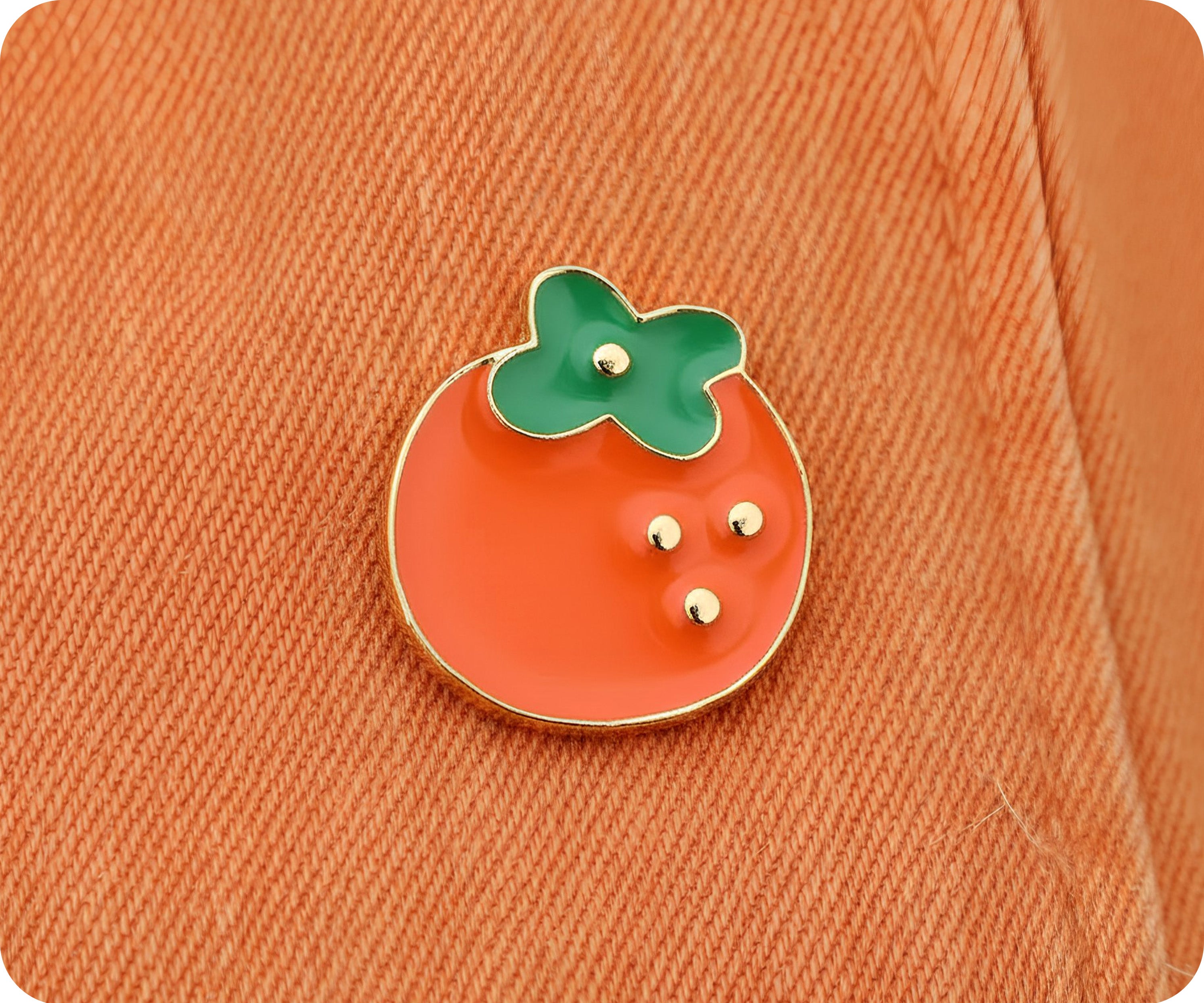 Insignia de pin de fruta naranja Imagen secundaria del producto