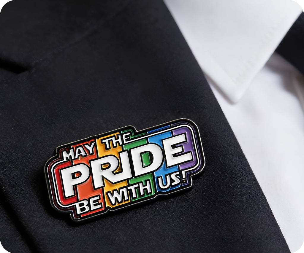 May The Pride Be With Us! LGBTQ+ Rainbow Pin Badge