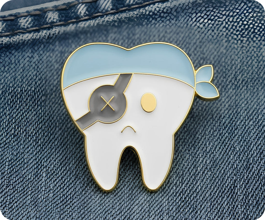 Insignia de alfiler con dientes de pirata para dentista