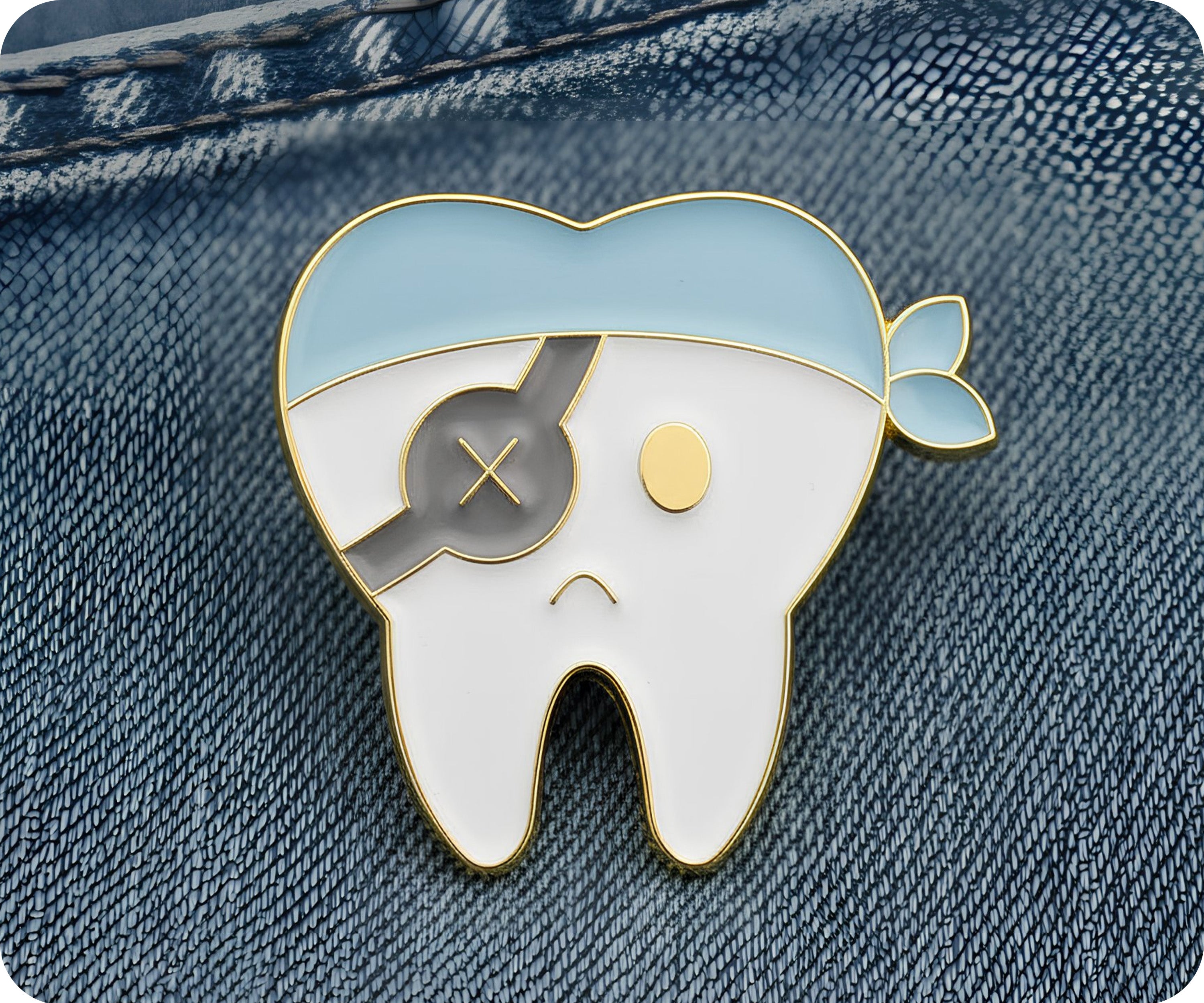 Insignia de alfiler con dientes de pirata para dentista