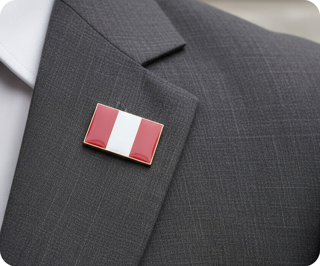 Peru Rectangle Flag Pin Badge