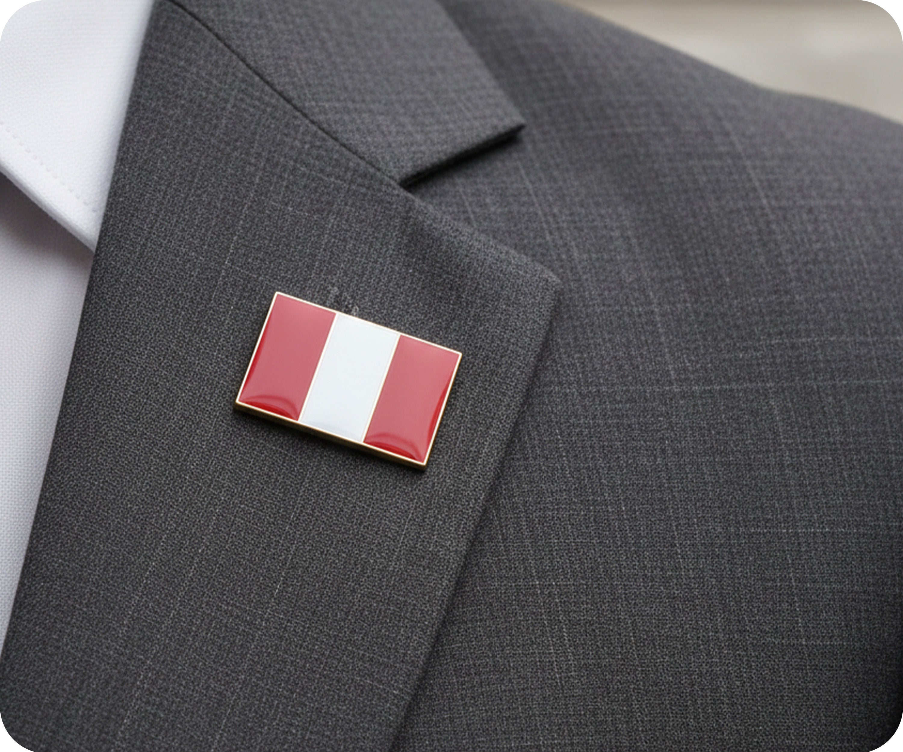 Peru Rectangle Flag Pin Badge
