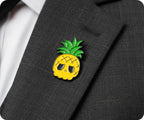 Pineapple Skull Funny Pin Badge
