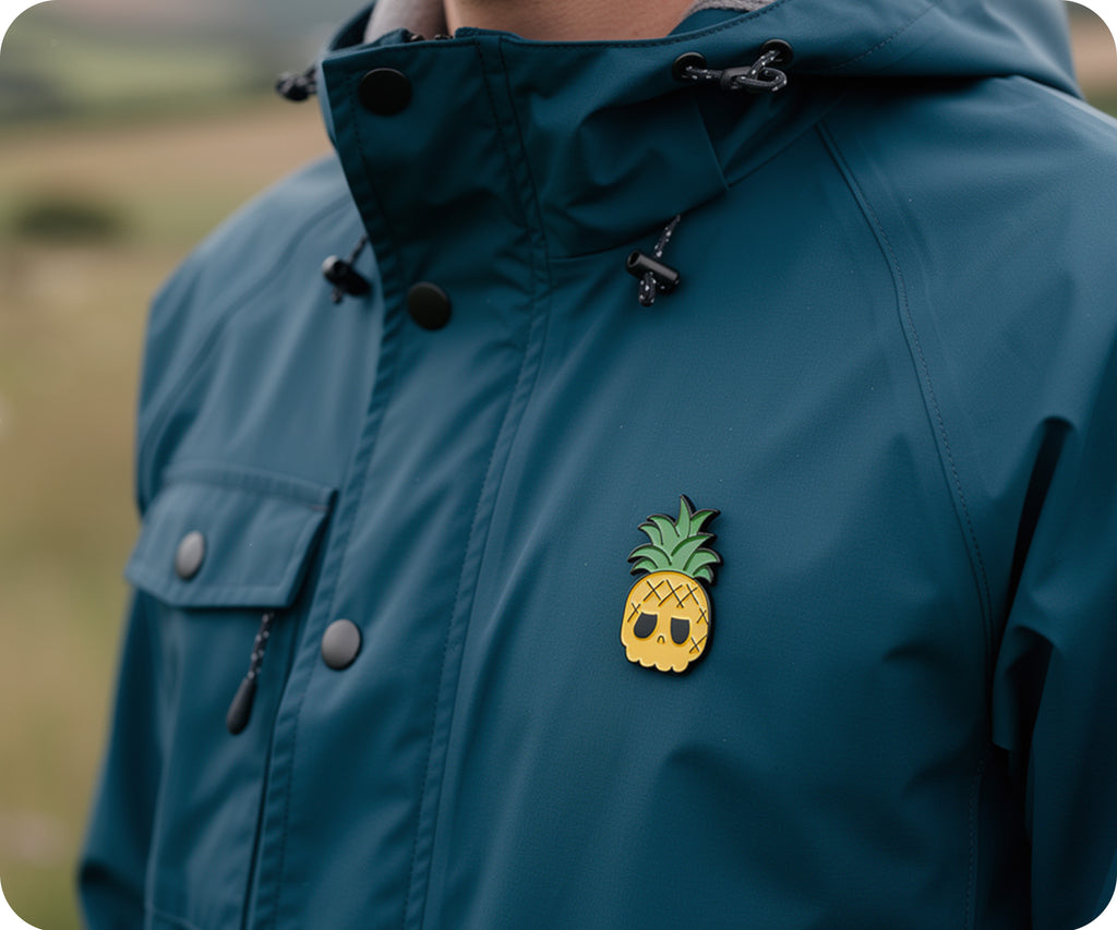 Pineapple Skull Funny Pin Badge