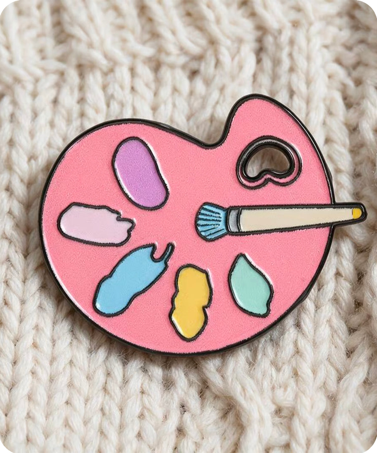 Artist Paint Palette Enamel Lapel Pin Badge