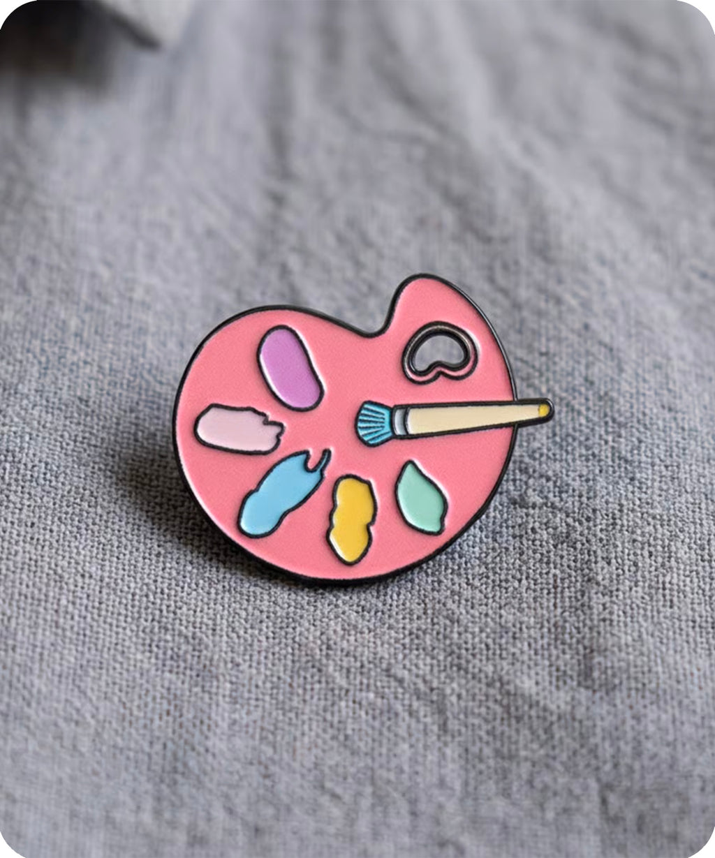 Artist Paint Palette Enamel Lapel Pin Badge