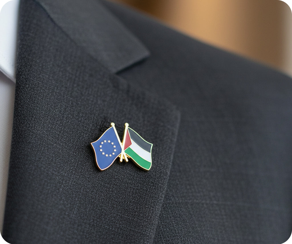 European Union & Palestine EU Friendship Pin Badge