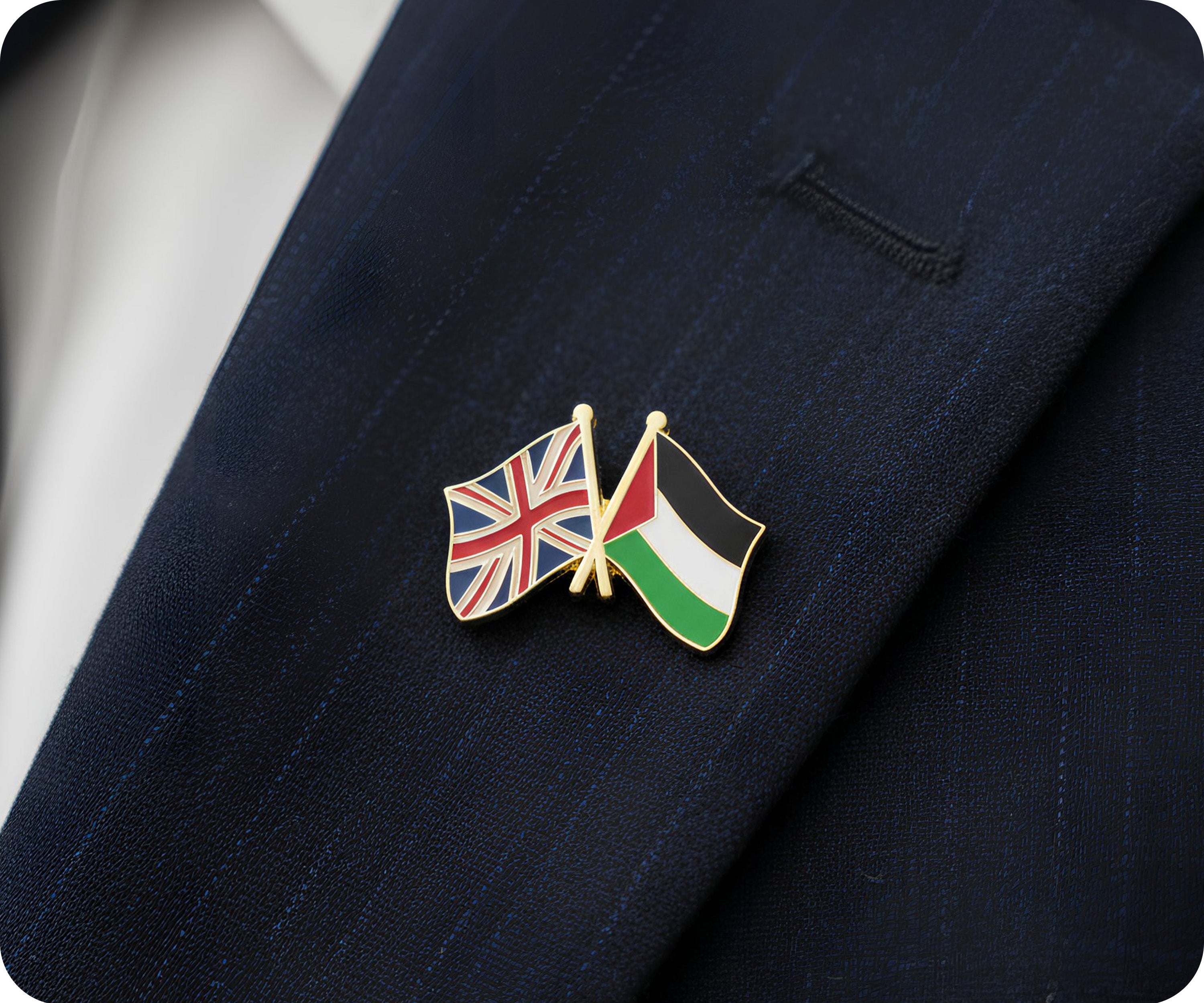 Palestine & United Kingdom Friendship Pin Badge