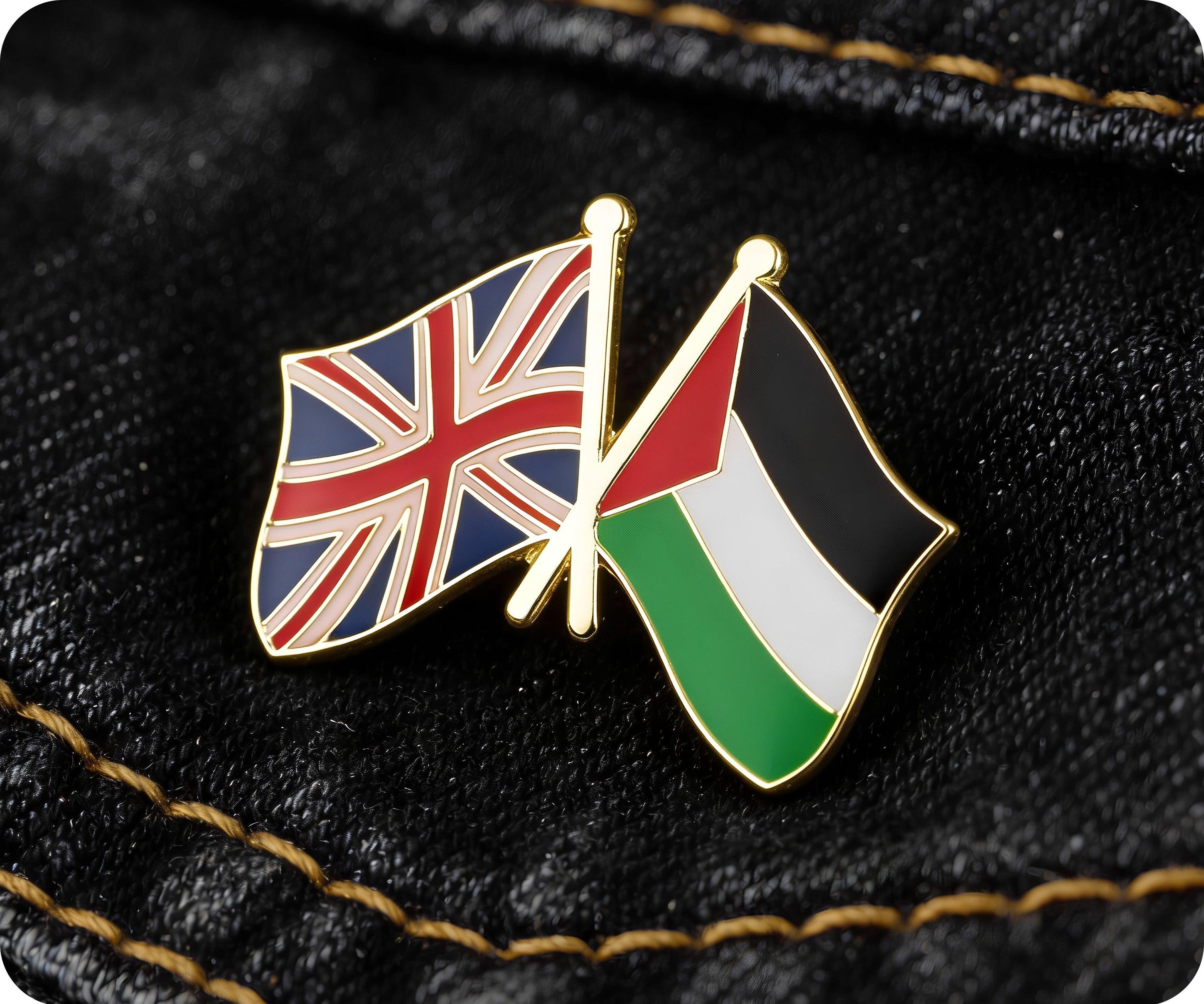 Palestine & United Kingdom Friendship Pin Badge
