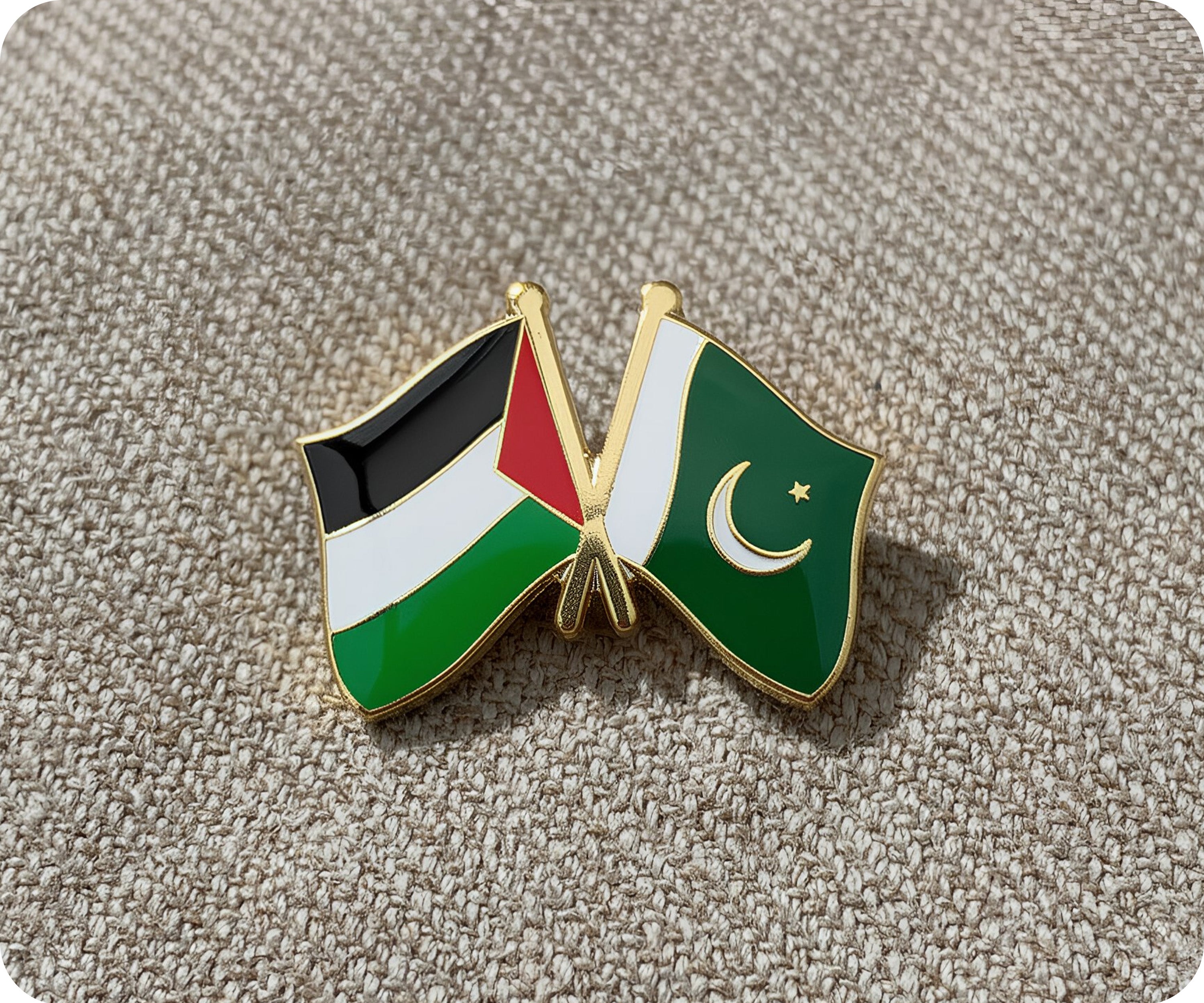 Palestine & Pakistan Friendship Pin Badge