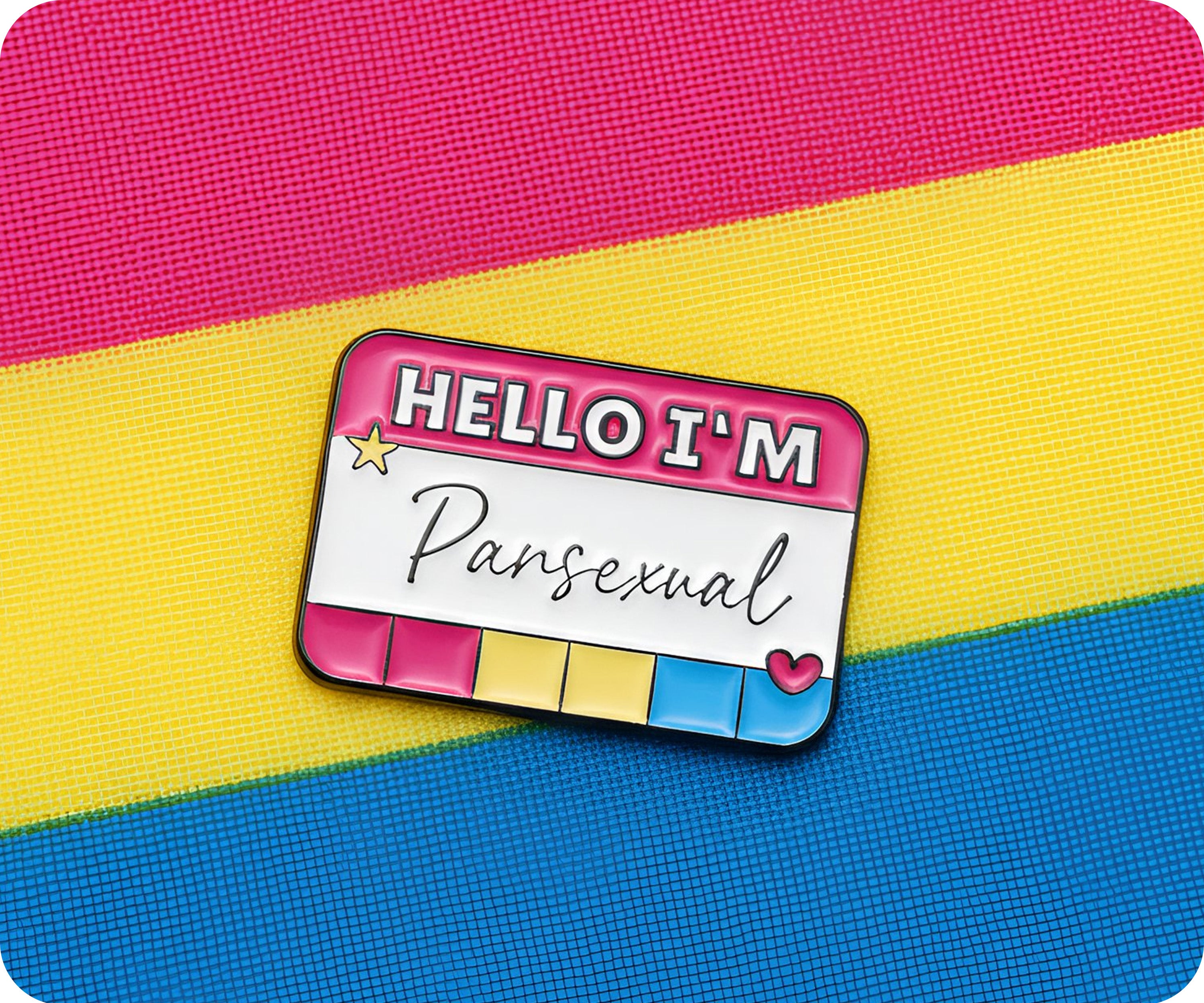 Hello I'm Pansexual Pin Badge
