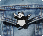Panda Gagster With Pistols Pin Badge