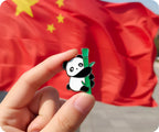 Panda Bear & Bamboo Pin Badge