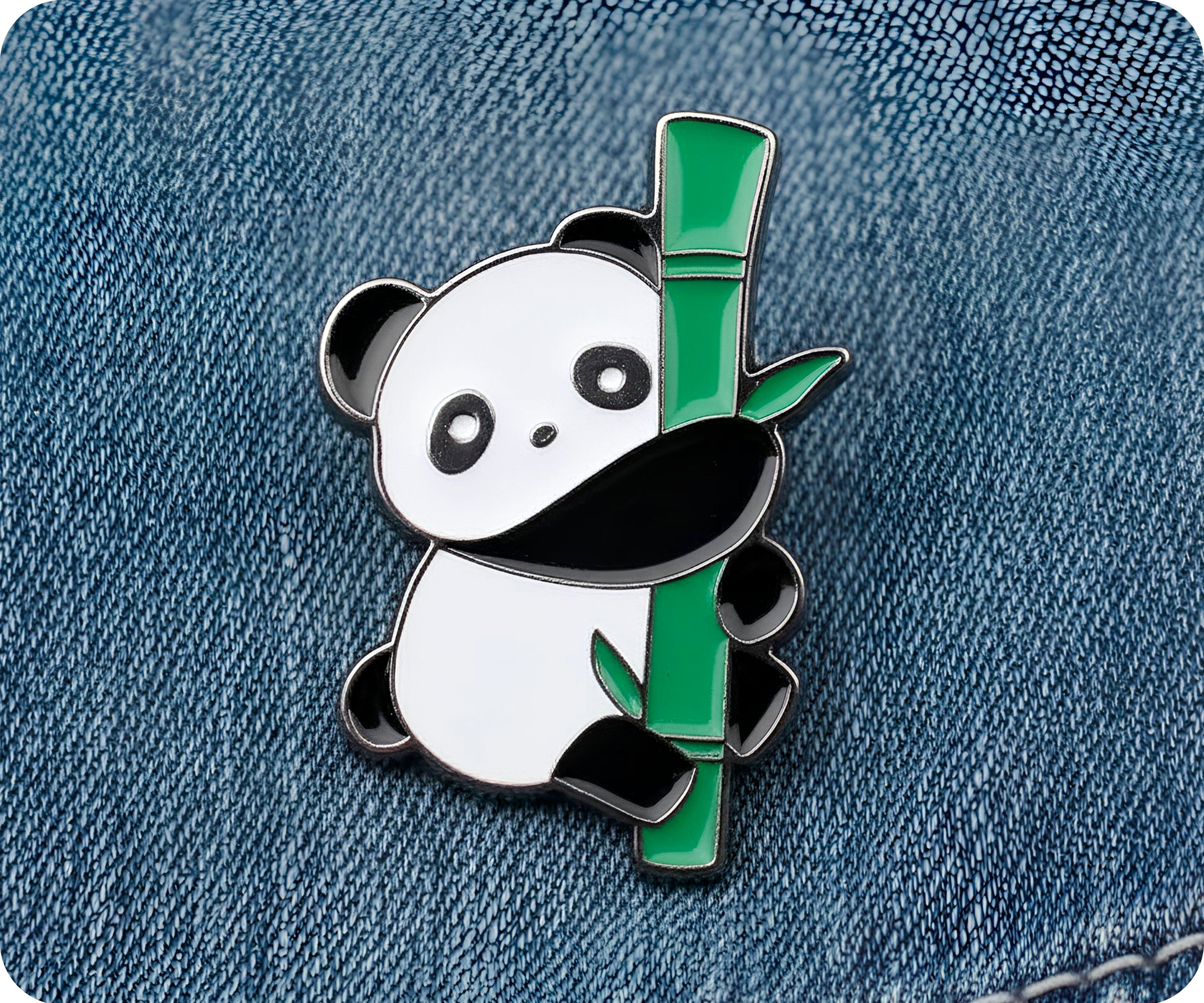 Insignia de Panda y Bambú Imagen secundaria del producto
