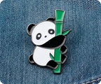 Panda Bear & Bamboo Pin Badge
