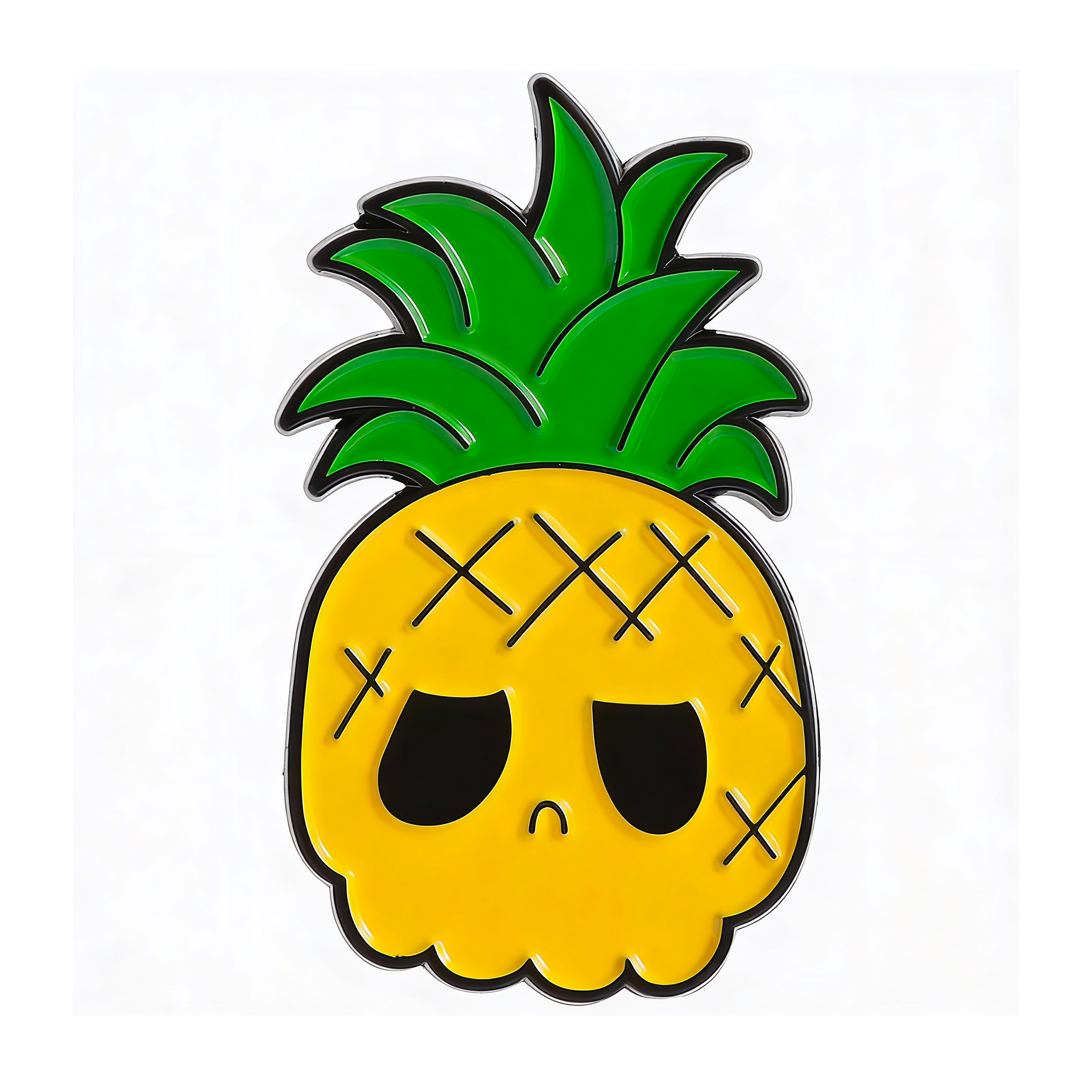 Insignia divertida de calavera de piña Imagen principal del producto