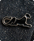 Black Panther Cat Enamel Pin Badge