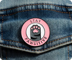 Stay Pawsitive Pin Badge