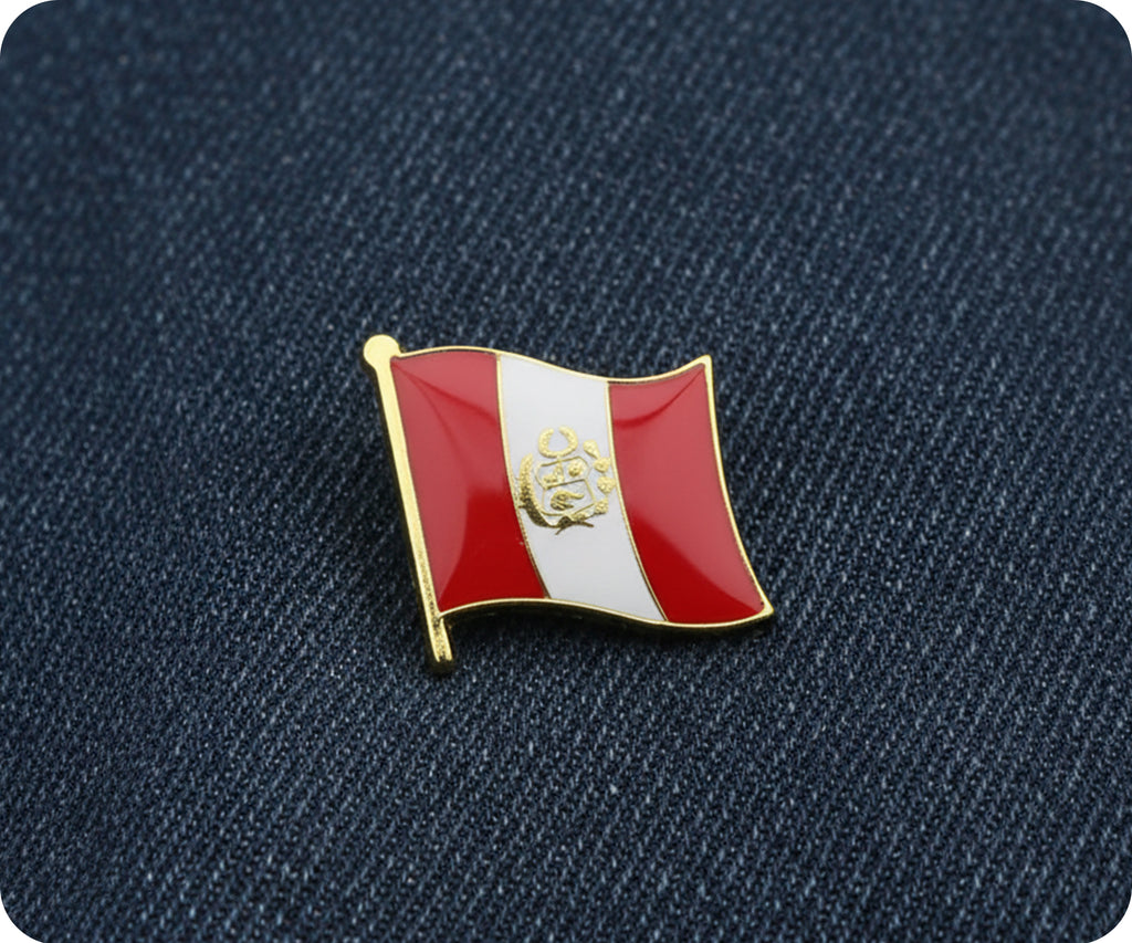 Peru Crest Coat Of Arms Flag Pin Badge