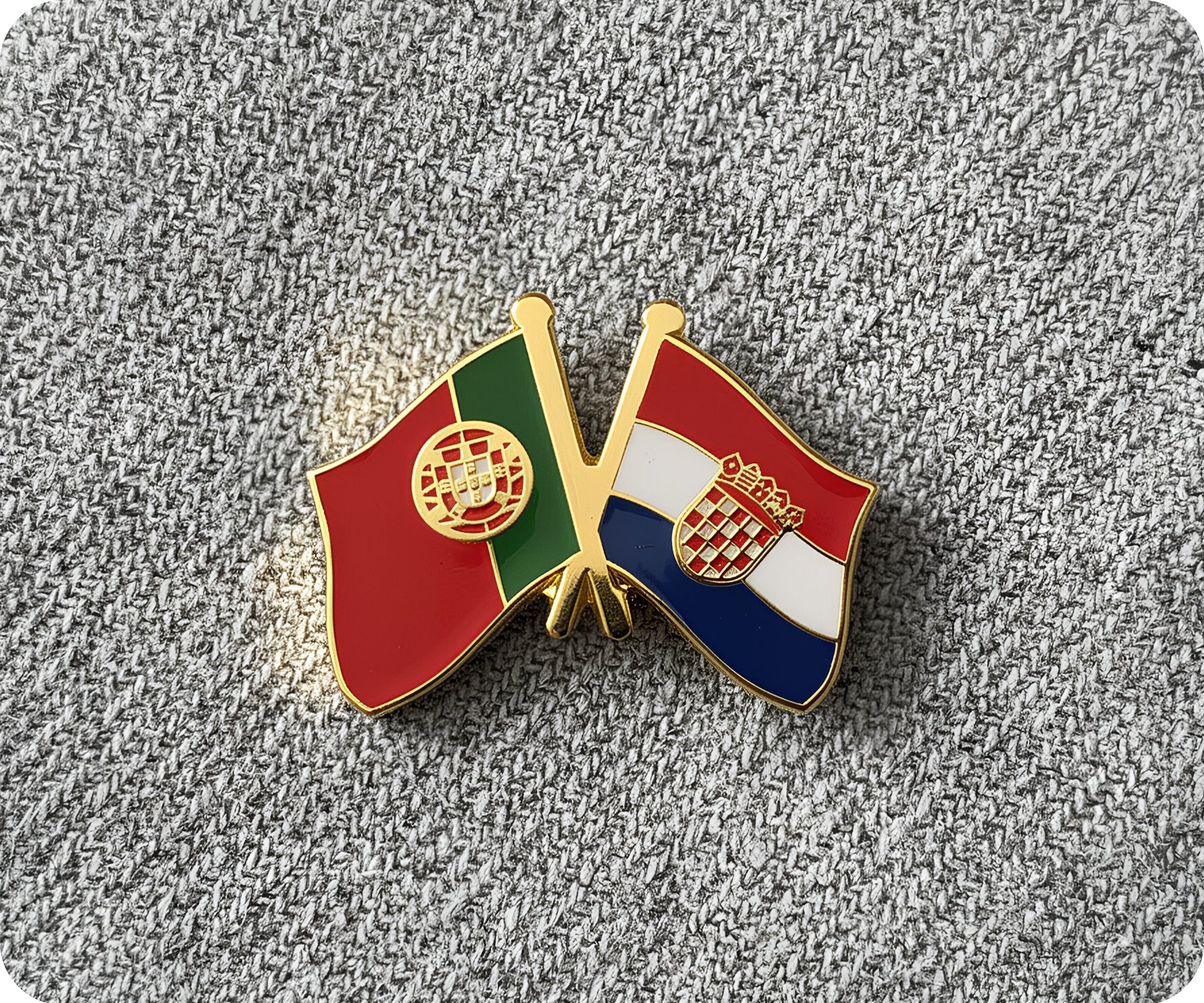 Portugal & Croatia Friendship Pin Badge