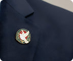 Peace Dove Olive Leaf Round Pin Badge