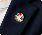 Peace Dove Olive Leaf Round Pin Badge