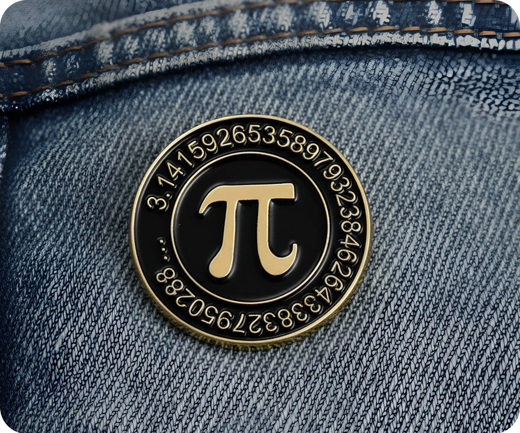 Mathematical Pi Number Pin Badge