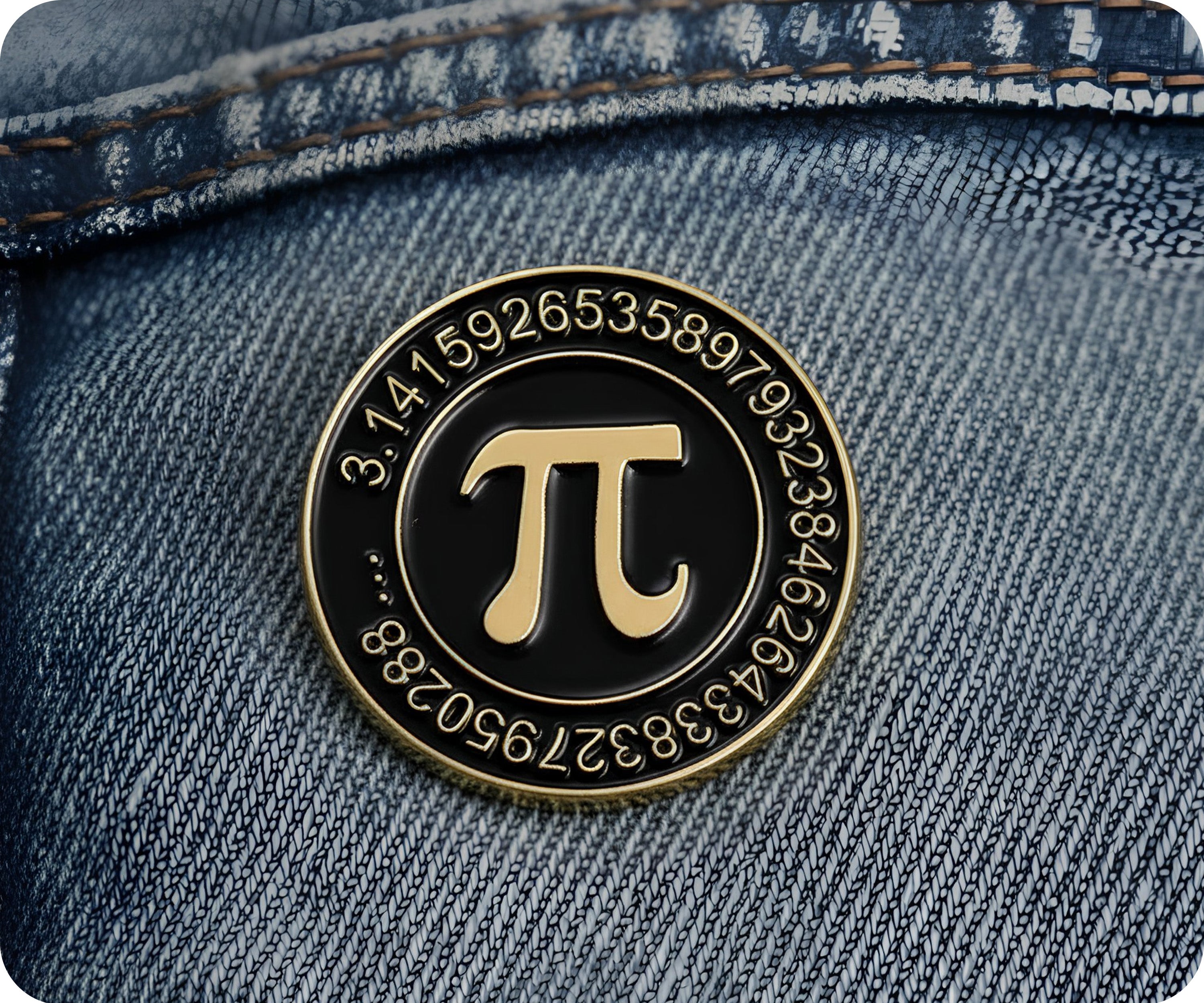 Mathematical Pi Number Pin Badge