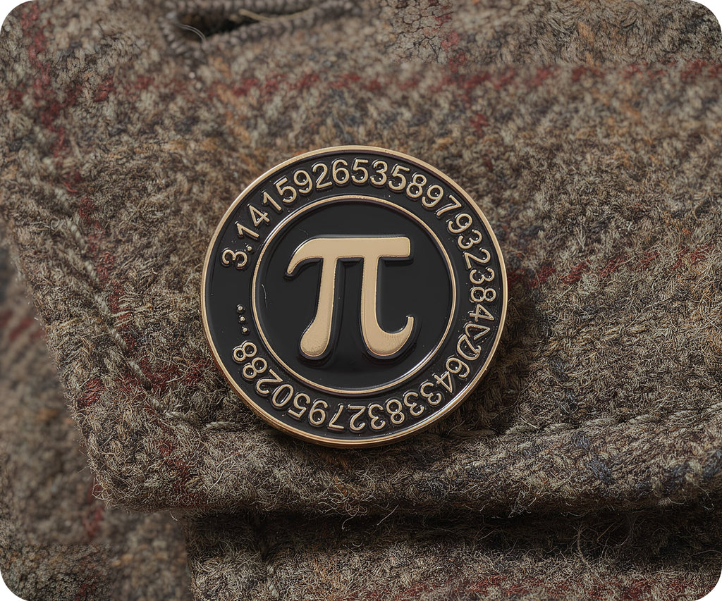 Mathematical Pi Number Pin Badge