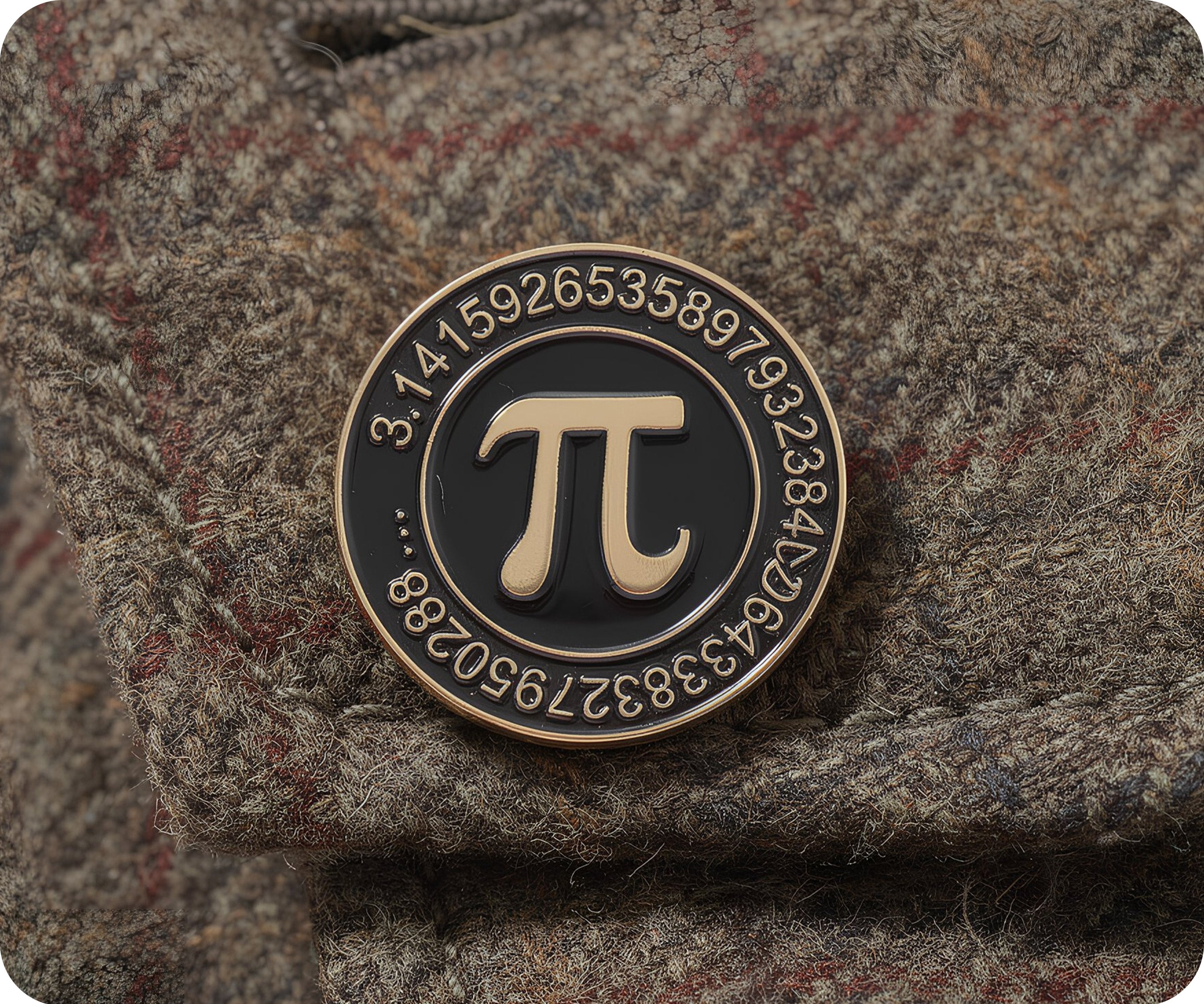 Mathematical Pi Number Pin Badge