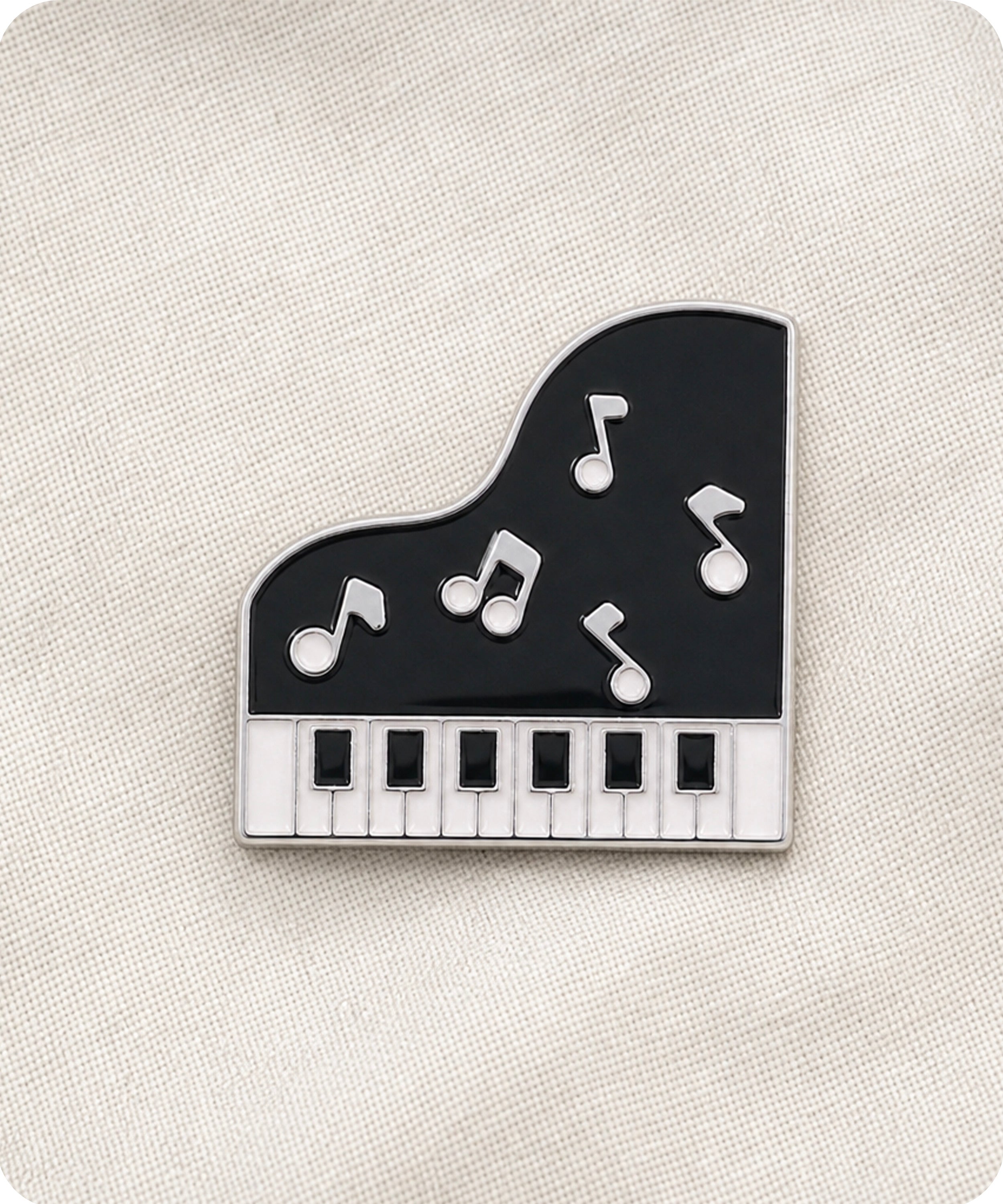 Piano And Music Notes Enamel Lapel Pin Badge