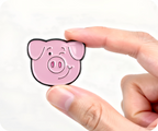 Pink Piggy Farm Animal Pin Badge