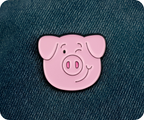 Pink Piggy Farm Animal Pin Badge