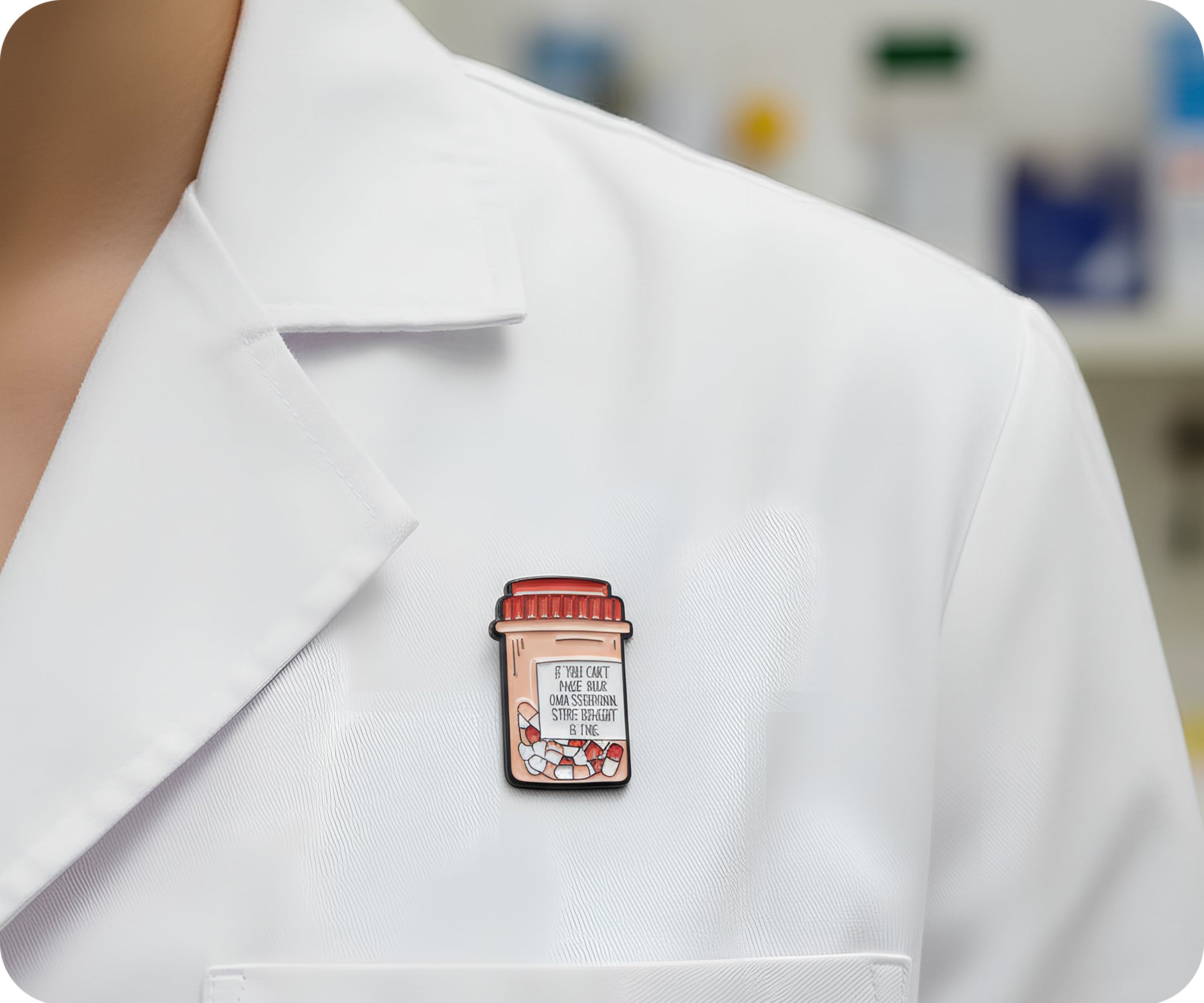 Serotonin Pill Bottle Funny Pin Badge