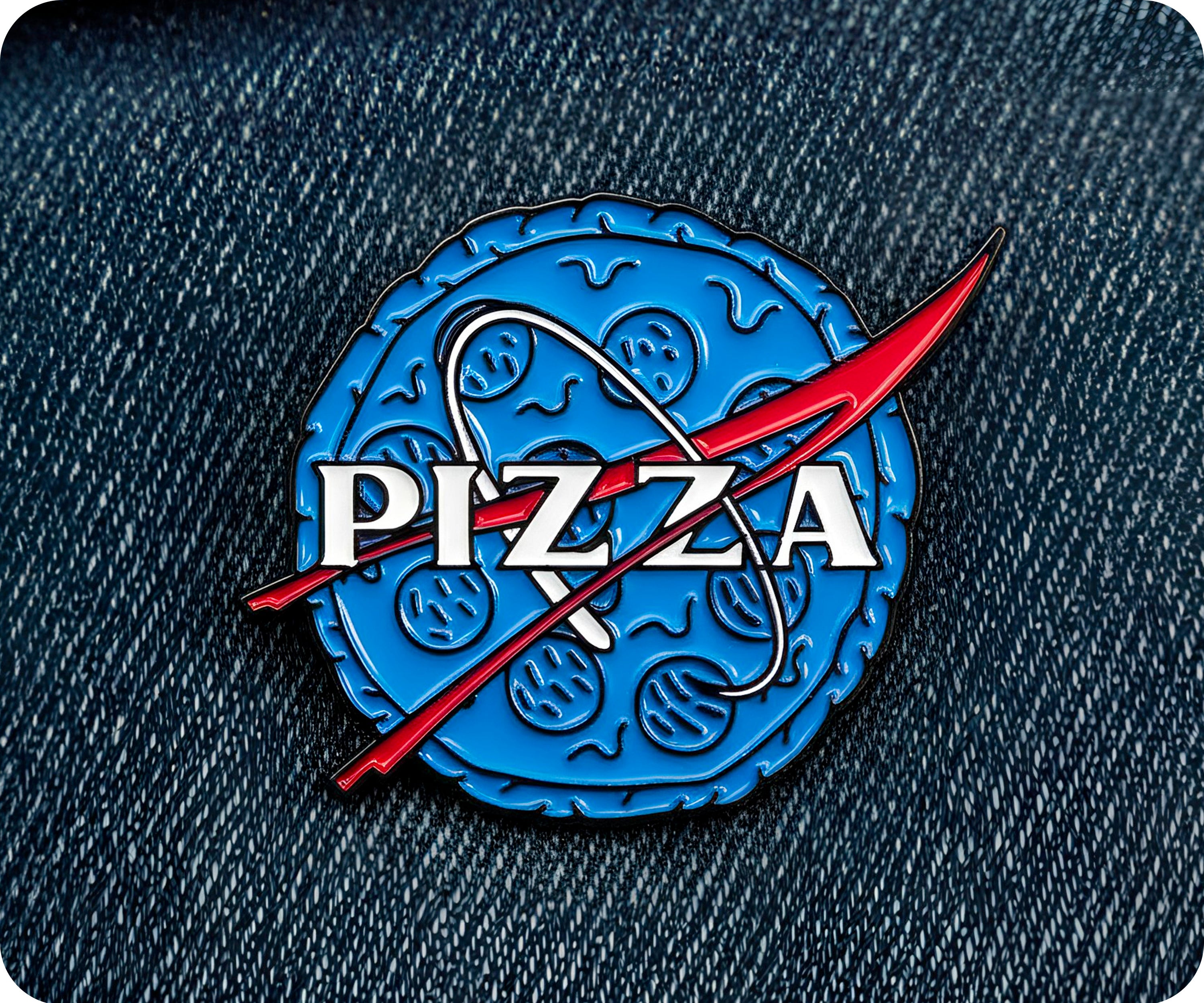 NASA Space Pizza Pin Badge