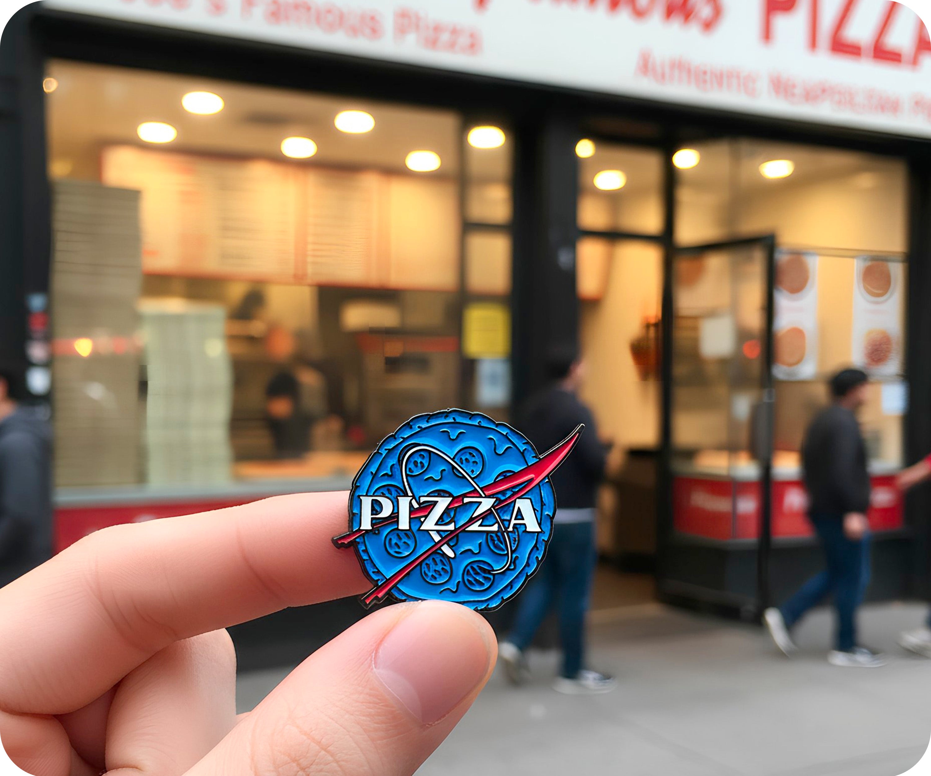 NASA Space Pizza Pin Badge