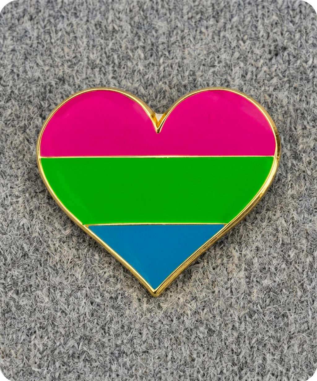 Polysexual Pride Heart Enamel Pin Badge