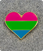 Polysexual Pride Heart Enamel Pin Badge