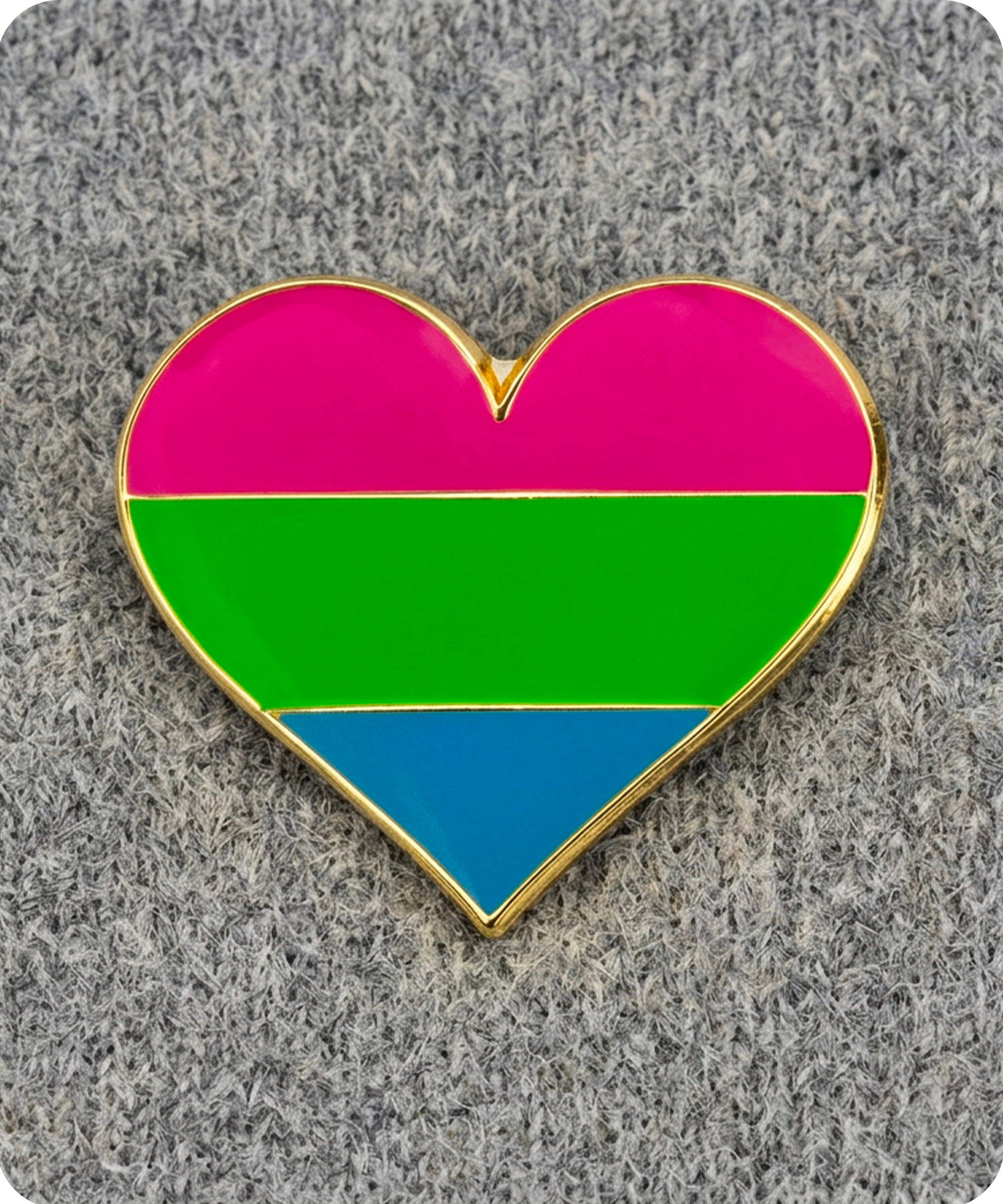 Polysexual Pride Heart Enamel Pin Badge