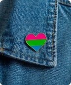 Polysexual Pride Heart Enamel Pin Badge