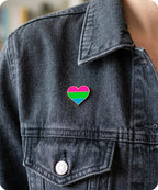 Polysexual Pride Heart Enamel Pin Badge
