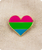 Polysexual Pride Heart Enamel Pin Badge