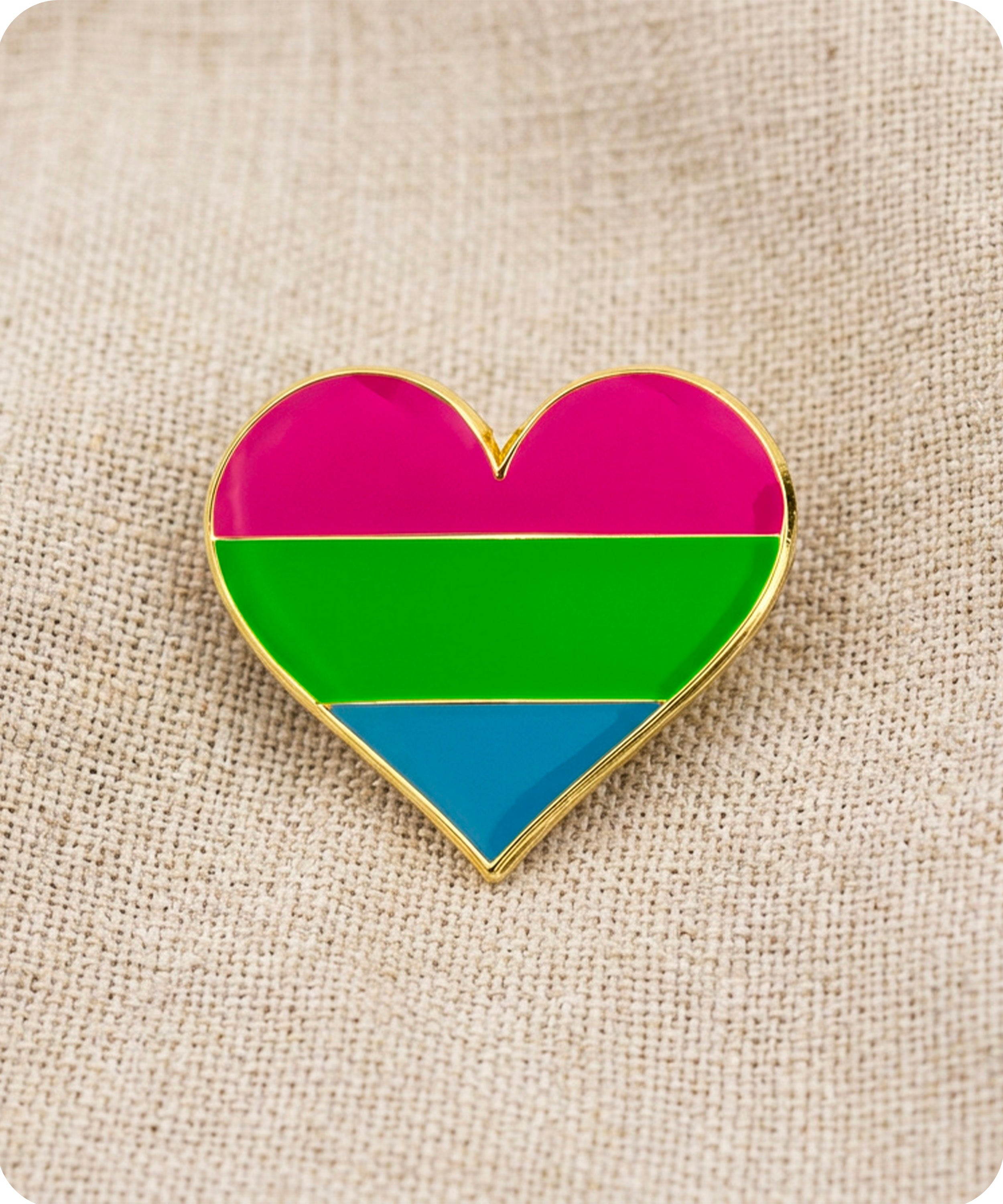 Polysexual Pride Heart Enamel Pin Badge