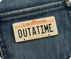 Out Of Time Number Plate  Pin Badge